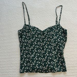 Green floral reformation tank top in perfect condition!